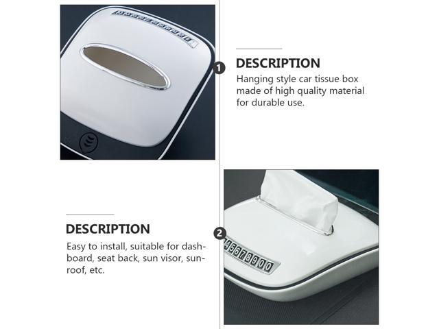 1pc Plastic Automotive Tissue Box Tissue Case Tissue Holder for Sun Visor White