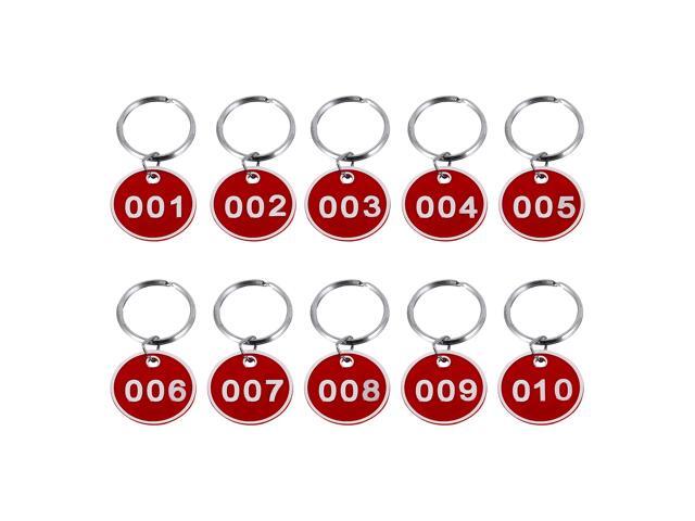 1 Pack/10pcs Key Tags with Ring Numbered ID Tags Keychain Number from 1 to 10