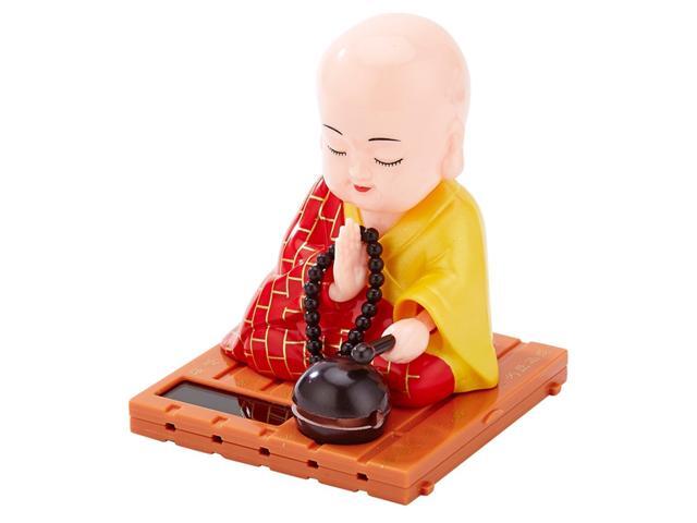 1pc Fashion Creative Solar Power Monk Figure Toy Monk Figurine Car Dashboard Decorations