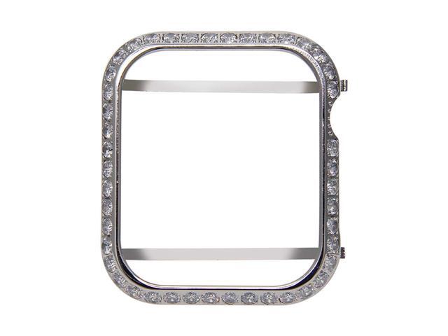 44mm Luxury Jewelry Class Case for Apple Watch Protector Case Crystal Diamonds Frame Watch Cover for Apple iWatch Series 4 Shell(Silver)