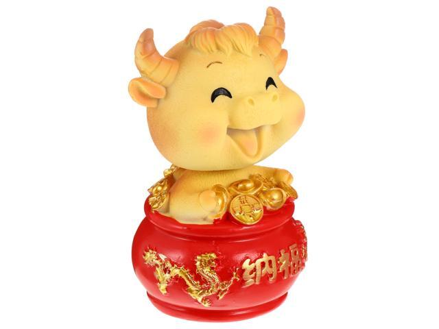 Shaking Head Ox Ornament Car Interior Decor Resin Luck Ox Mascot Adornment