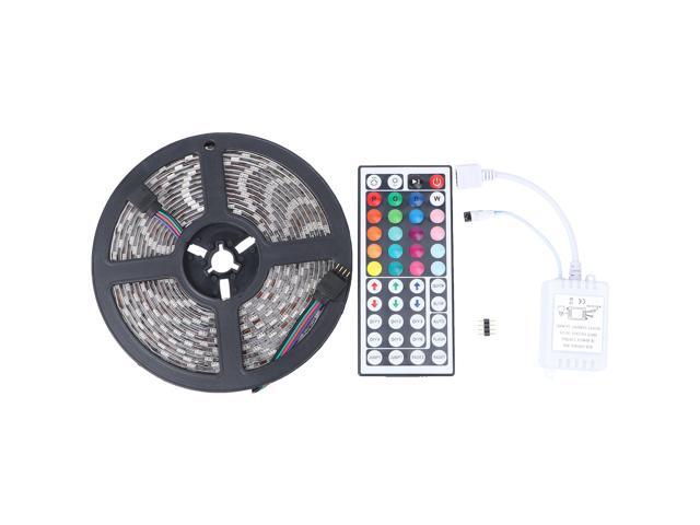 5 Meters Waterproof Flexible Color Changing RGB SMD5050 300 LEDs Light Strip Kit with 44 Key IR DC 12V 5A Power Supply