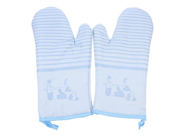 1Pair Silicone Oven Mitts Heat Resistant Cook Mittens Pot Holders for Baking BBQ