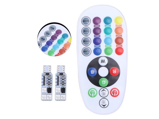 1 Pair T10 5050 6SMD 12V Auto Remote Controlled Colorful Led Lamp Car Interior Lights Car License Plate lights