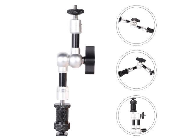 1 PC Adjustable Cold Shoe Double Ballhead with Shoe Mount Friction Arm Mount for Cam-recorder Monitor