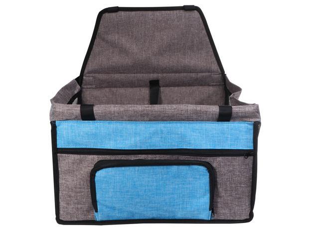 Pet Cat Dog Carrier Waterproof Dog Booster Seat Pet Travel Protector Dog Car Seat Travelling Mesh Hanging Bag For Dogs Cats Pets (Light Grey and Blue)
