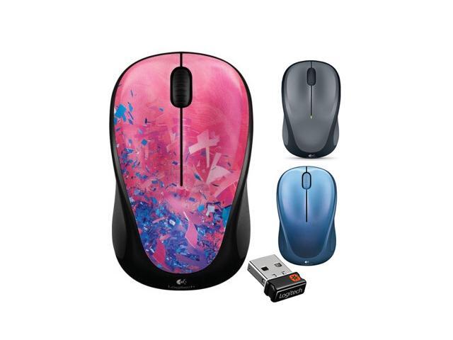 Logitech M235 2nd Gen 24GHz 1000DPI USB RF Wireless Unifying Receiver High-Definition Tracking Both Hands Mouse-Grey/Pink/Blue