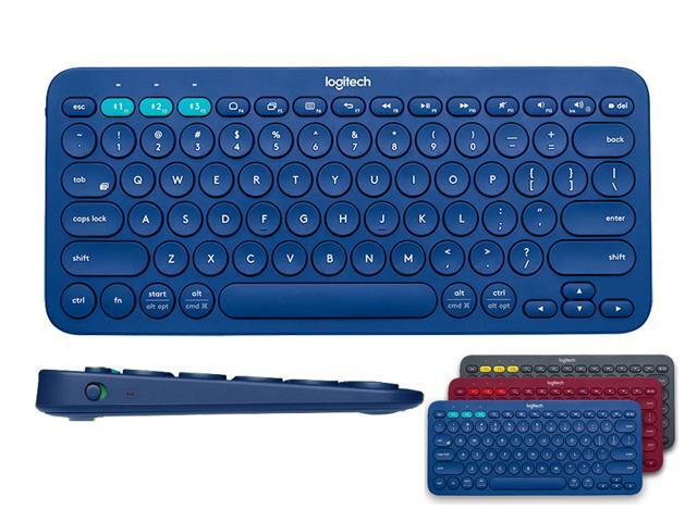 Logitech K380 Multi-Device Bluetooth Keyboard for Windows Mac Chrome OS Android iOS Apple TV-Black/Blue/Red