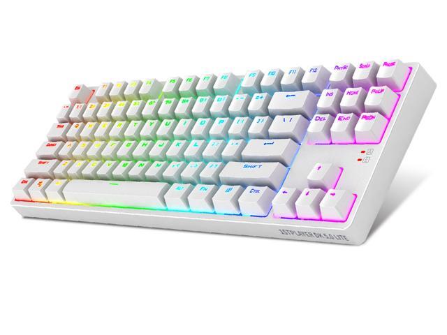 1STPLAYER TKL RGB Gaming Mechanical Wired Keyboard DK50 LITE Linear/Quiet-Red Switches Fast Actuation Double Shot Keycaps Compact Tenkeyless