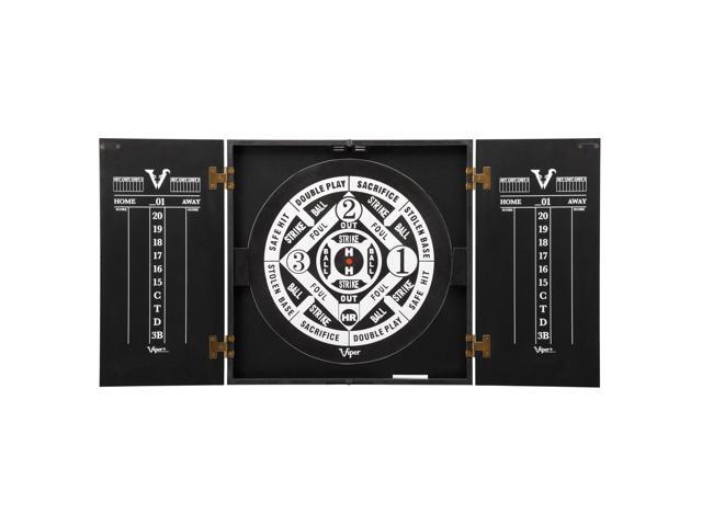 Viper Hideaway Steel Tip 2 in 1 Traditional & Baseball Dartboard Cabinet Black