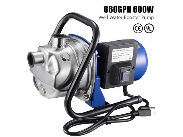 600W Electric Water Booster Pump Stainless Steel Garden Sprinkler Pump Pond Pool