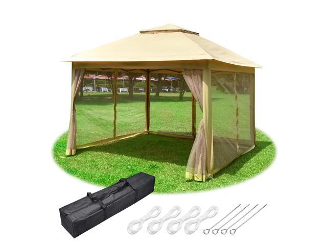 Yescom 11x11ft Pop-Up Gazebo Tent with Mesh Sidewall Canopy Shelter Outdoor Home Patio