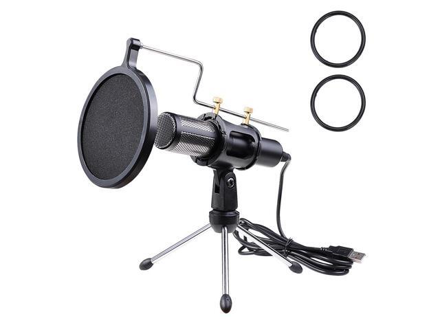 Condenser USB Microphone w/ Tripod Stand for Game Chat Studio Recording Laptop Computer