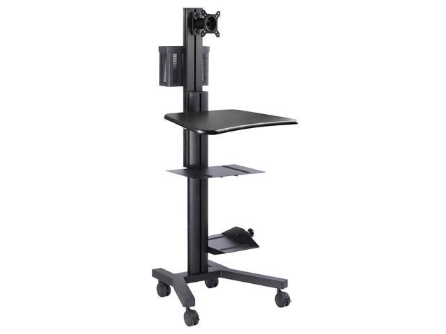 Neweggbusiness Desktop Pc Rolling Mobile Cart Sit Stand Up