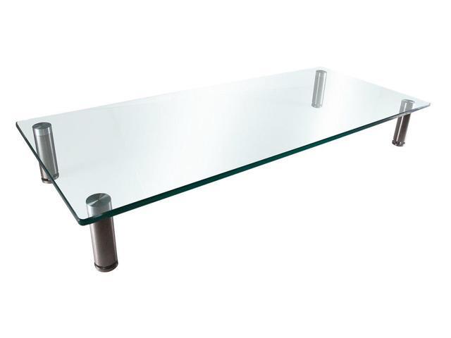 Monoprice Multimedia Riser Desktop Monitor Stand - Medium 256 x 110 Inches Clear Glass - Workstream Collection