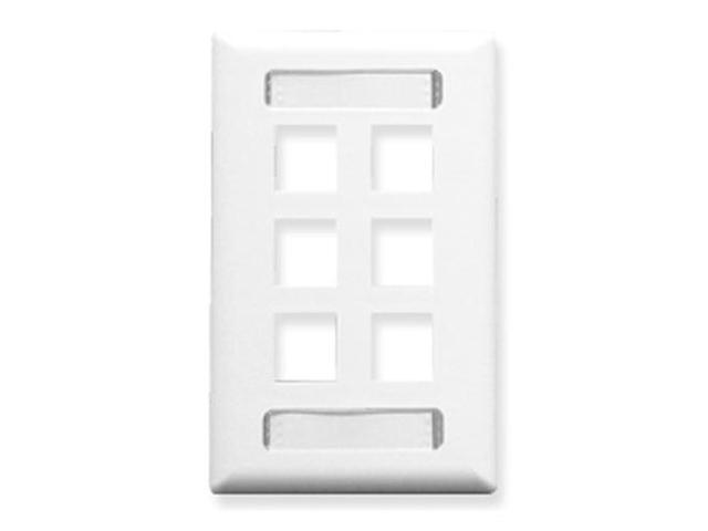 Icc ICC-IC107S06WH Faceplate With Station Id - 6 Port - ICC-IC107S06WH