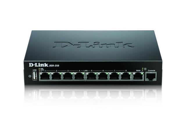 NeweggBusiness - D-LINK SYSTEMS DSR-250 WIRED SSL VPN ROUTER, 8