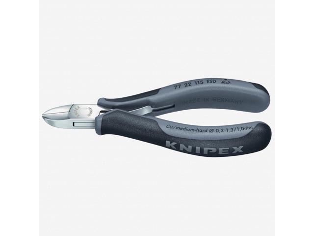 Knipex 77-22-115-ESD 45' ESD Electronics Diagonal Cutters Round Head - MultiGrip