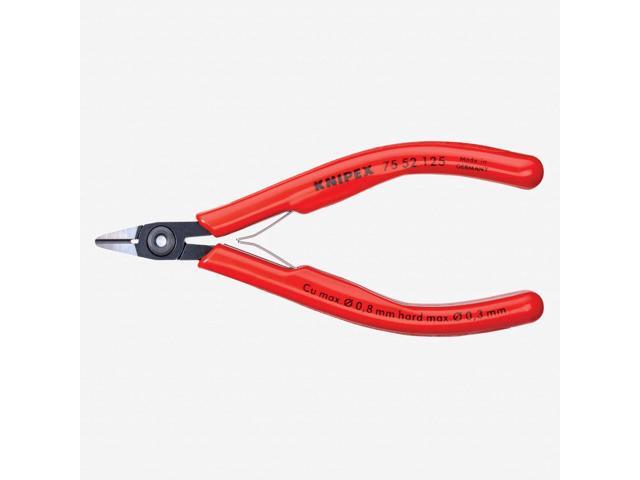 Knipex 75-52-125 5' Electronics Diagonal Cutters w/ Narrow Head and Bevel - Plastic Grip
