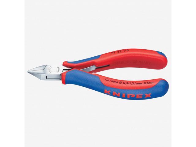 Knipex 77-32-115 45' Electronics Diagonal Cutters Pointed Head w/ Small Bevel - MultiGrip