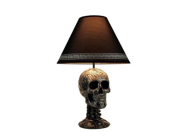 Light of Wisdom Gothic Tribal Skull Table Lamp with Shade