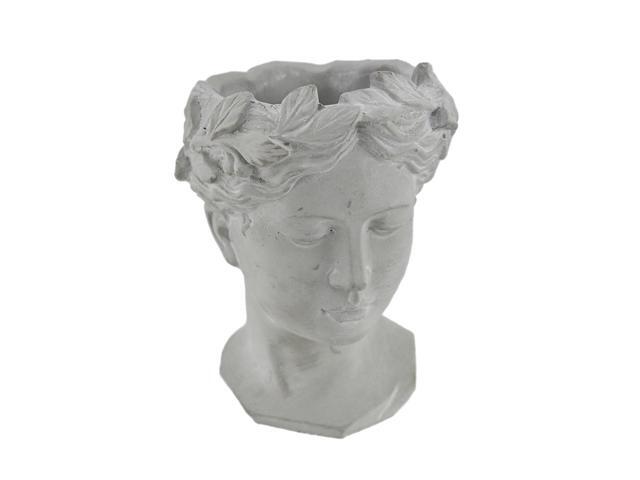 Classic Greek Grey Lady Indoor Outdoor Cement Head Planter