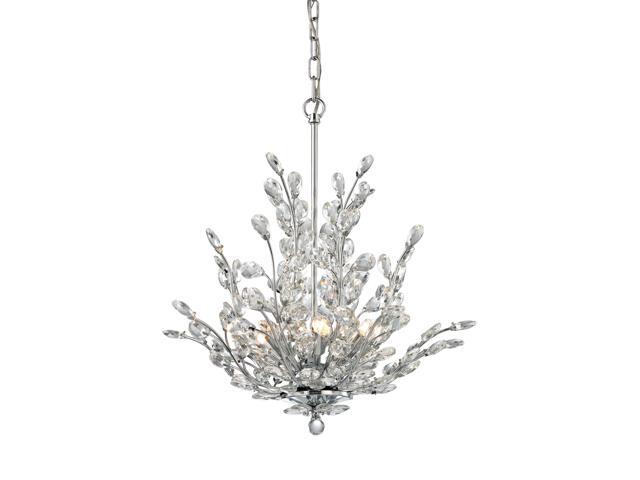 Elk Lighting Crystique 6 Light Chandelier In Polished Chrome