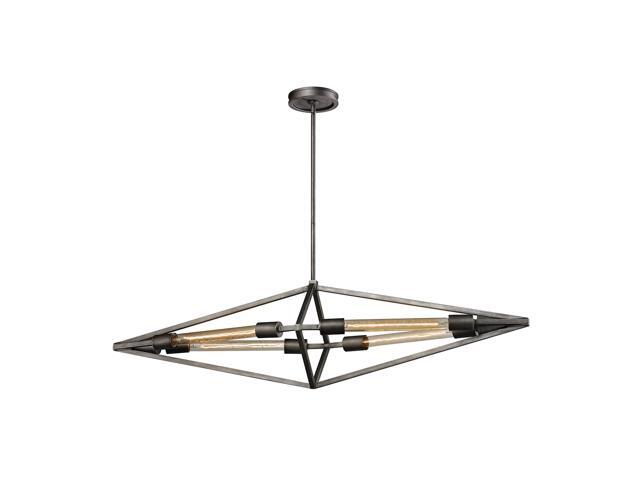 Elk Lighting Laboratory 4 Light Chandelier In Weathered Zinc With Bulb Included