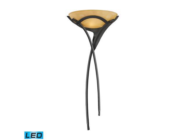 Elk Aurora 1-Light Sconce in Antique Bronze with Amber Scavo Glass - 002-AB-LED
