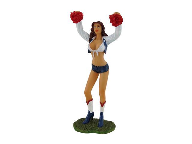 Sexy Cheerleader Girl In Skimpy Outfit Shaking Pom Poms Statue