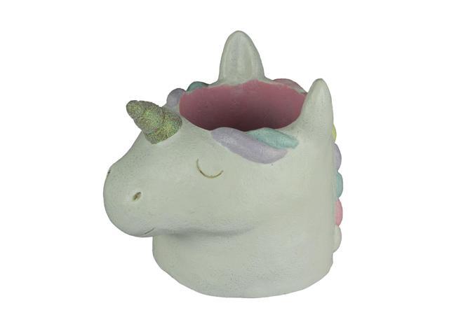 Pastel Rainbow Concrete Sleeping Unicorn Planter Statue