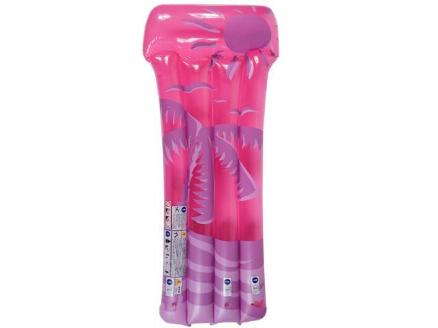 Pink and Purple Tropical Inflatable Air Mattress Swimming Pool Raft 75-Inch