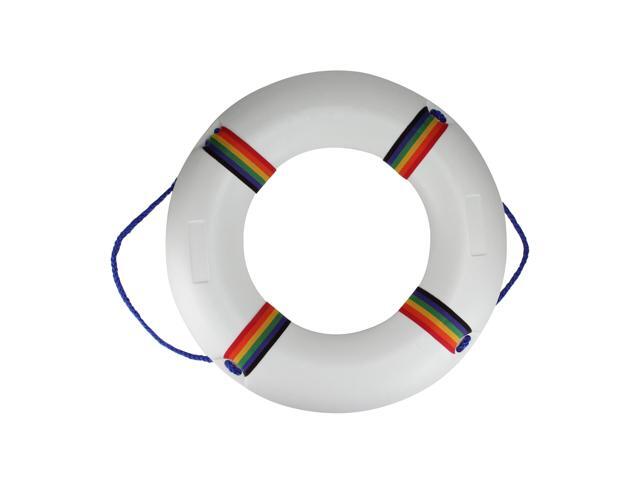 21' White and Blue Swimming Pool Safety Ring Buoy