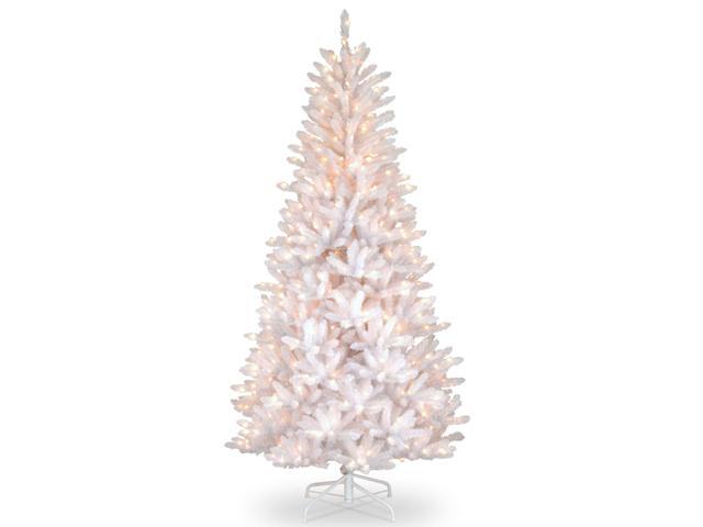 75 ft Pre-lit Dunhill White Iridescent Slim Fir Artificial Christmas Tree - Clear Lights
