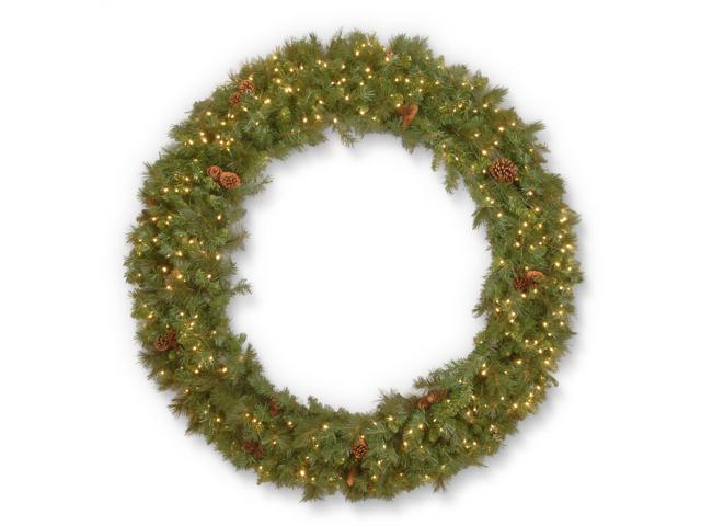 Pre-Lit Spruce Pine Cone Artificial Christmas Wreath - 60-Inch Warm White LED Lights