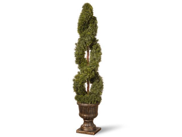 45' Double Spiral Cedar Artificial Topiary Tree - Unlit