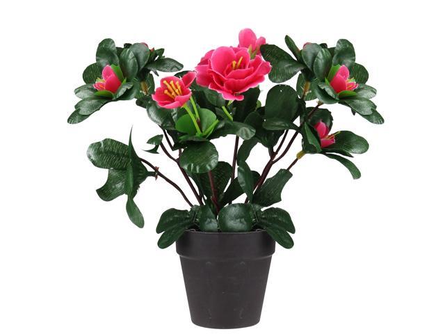 75' Pink and Black Potted Artificial Rose Plant
