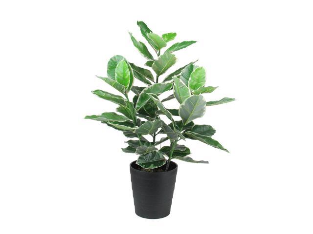 35' Potted Green Artificial Rubber Plant