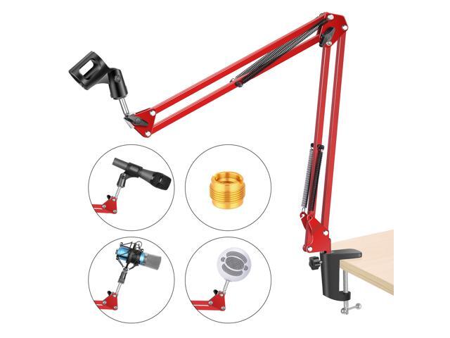 NEEWER Adjustable Microphone Suspension Boom Scissor Arm Stand Max Load 1 KG Mic Stand for Radio Broadcasting Voice-Over Stage and TV Stations