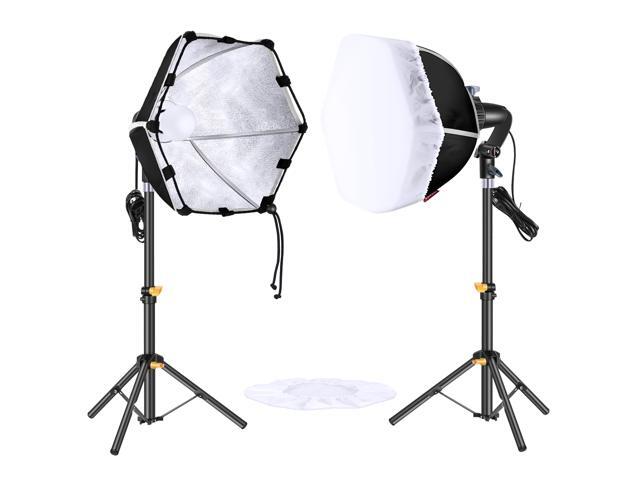 Neewer Table Top Photography Softbox Lighting Kit: 2-Pack 15x15'/37 x 37cm Softbox with 12W 6500K CRI96+ LED Light Bulb 32-inch Light Stand and
