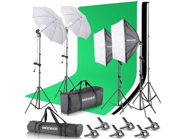 Neewer 26M x 3M/85ft x 10ft Background Support System and 800W 5500K Umbrellas Softbox Continuous Lighting Kit for Photo Studio Product Portrait