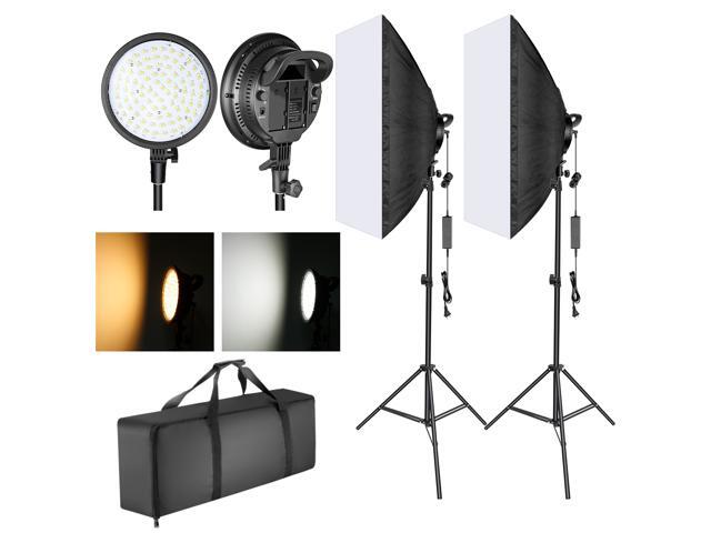 Neewer LED Softbox Lighting Kit: 20x28 inches Softbox 48W Dimmable 2-Color Temperature LED Light Head with Battery Compartment and Light Stand for