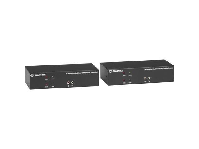 Black Box KVX Series KVXLCDPF-200 KVM Extender over Fiber - 4K Dual-Head DisplayPort USB 20 Serial Audio Local Video