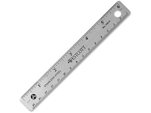 Westcott Wood Ruler, Metric and 1/16 Scale with Single Metal Edge, 30 cm