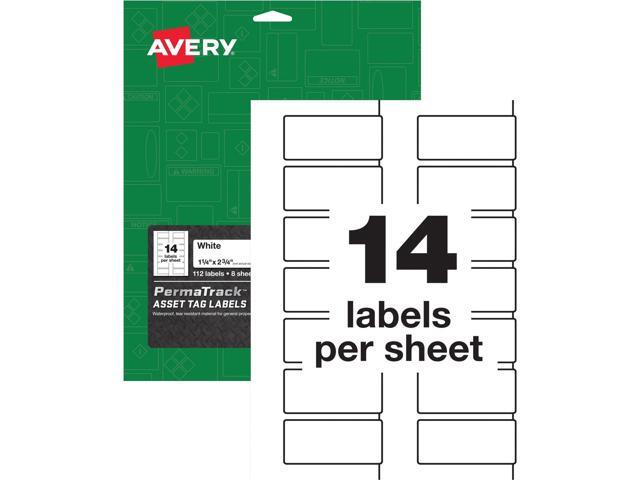 Avery® PermaTrack White Asset Tag Labels