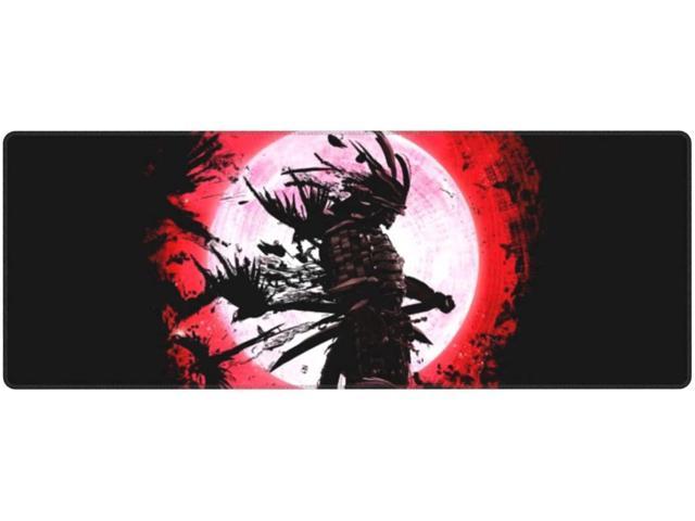 Japanese Moon Mouse Pad XL, Extended Large Gaming Desk Pad Mouse Mat, Stitched Edges Long Mousepad, 31.5 X 11.8 Inch