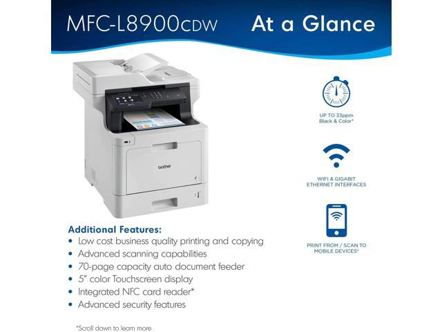 Brother MFC-L8900CDW Business Color Laser All-in-One Printer,  Dash  Replenishment Ready