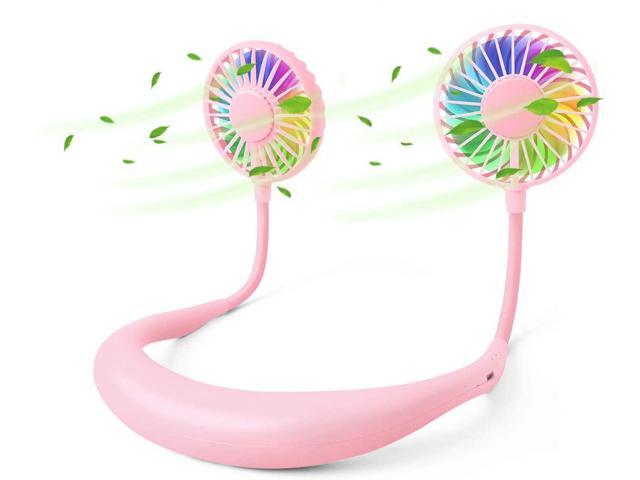 Tikduck Neck Portable Sports Fans Hand Free Mini USB Rechargeable Desk Fan Headphone Design Wearable Small Personal Table Travel Office Room