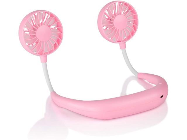 Hand Free Personal Fan Portable Fan Personal Wearable Necklance Mini Fan USB Rechargeable Dual Wind Head360 Degree Free Rotation Perfect for