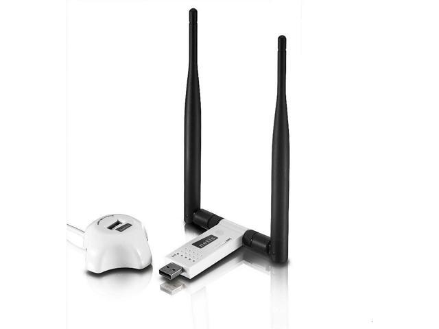Netis WF2116 Wireless N300 Long-Range USB Adapter Supports Windows Mac OS Linux 5dBi High Gain Antennas Free USB Cradle